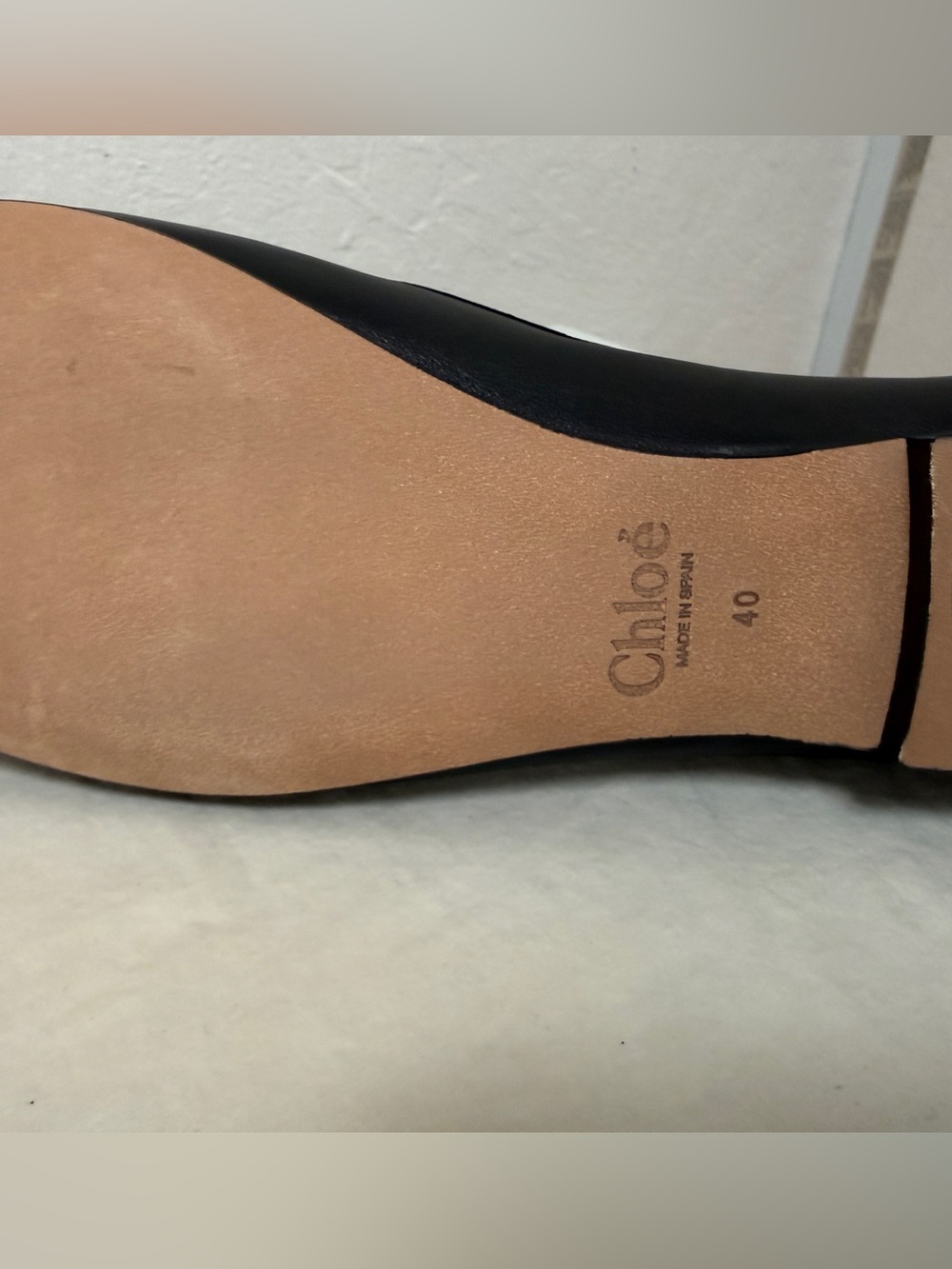 Chloé Marcie Round Toe Ballerina Flats Black Leather Size 40 NWT Box Dust Bag - Picture 4 of 14